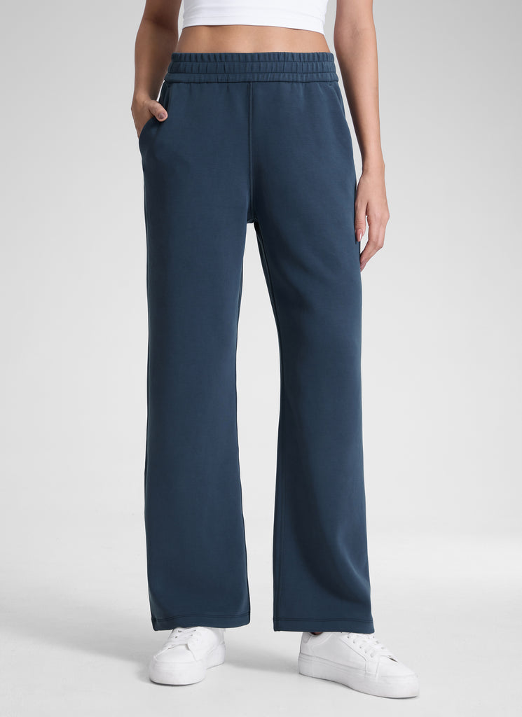 CRZ YOGA Women's SoftAura High Rise Wide Leg Pants with Pockets 31'' Sterling