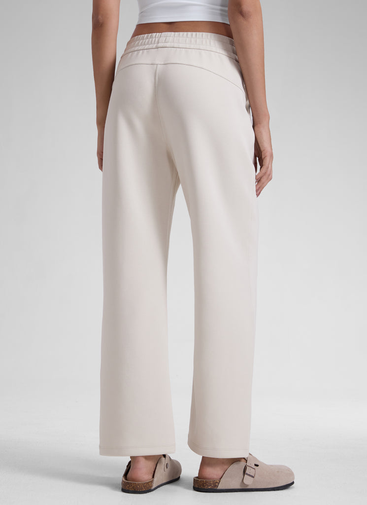 CRZ YOGA  Women's Casual SoftAura Modal High Rise Pocket Sweatpant 29" Milky White