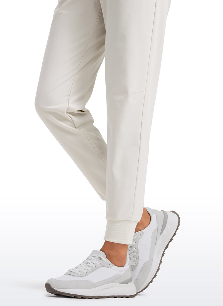 CRZ YOGA Women's Golf All-day Slim-Fit Joggers 27.5'' with pockets Milky White
