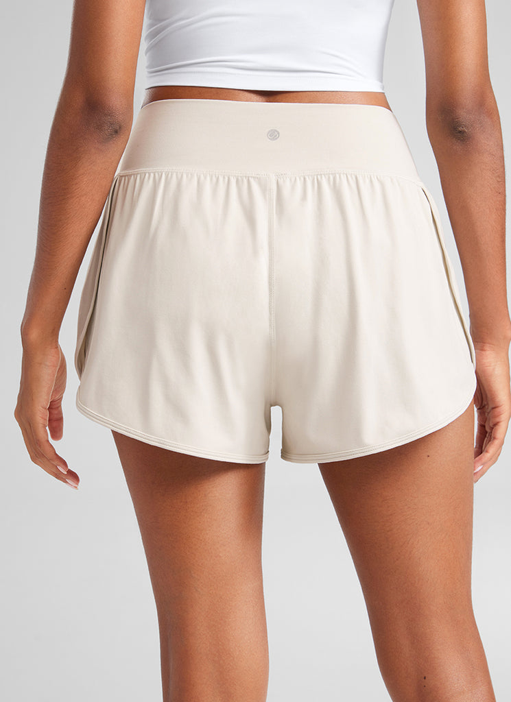 CRZ YOGA Butterluxe-Light High Waisted Dolphin Shorts for Women 2.5" Dark Lavender Purple