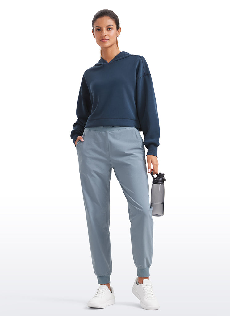 CRZ YOGA Women's Casual Workout Joggers Pants with Pockets 28.5” Red Merlot