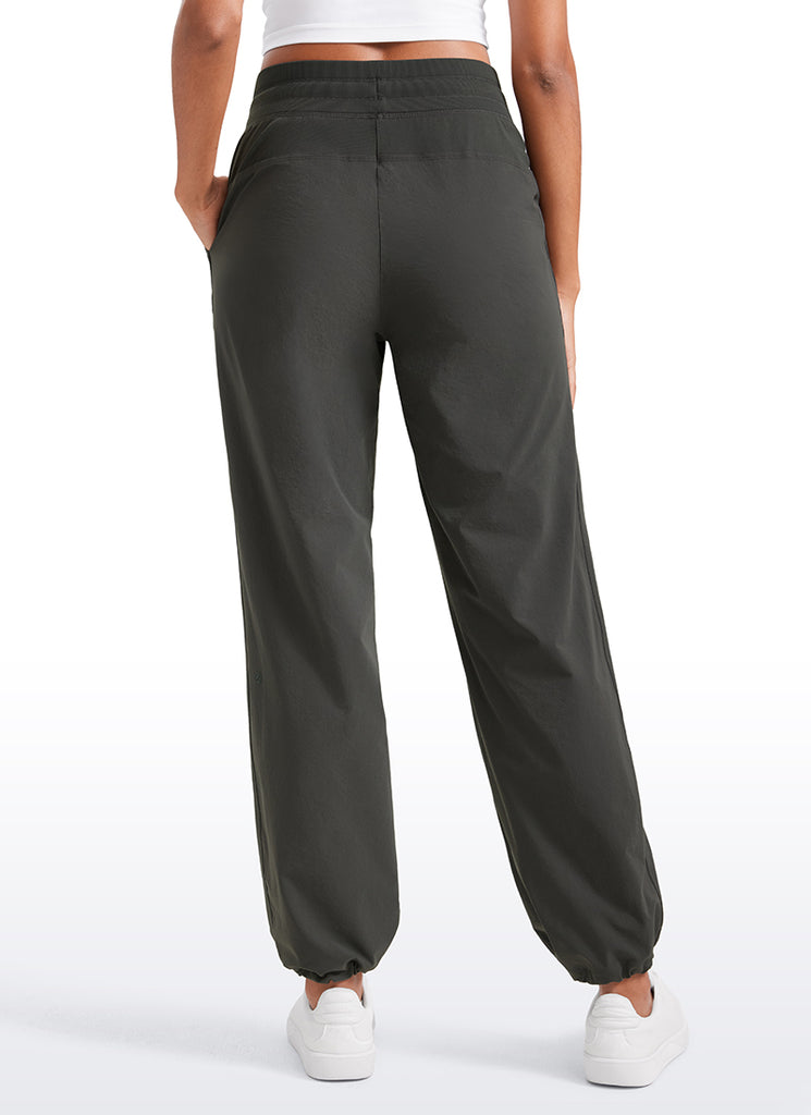 CRZ YOGA Women Stretch Straight Leg High Waisted Casual Pants 30" Black