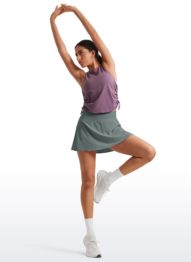 CRZ YOGA Women's High Waisted Flowy Golf Tennis Skirts with Pockets Mint Moment