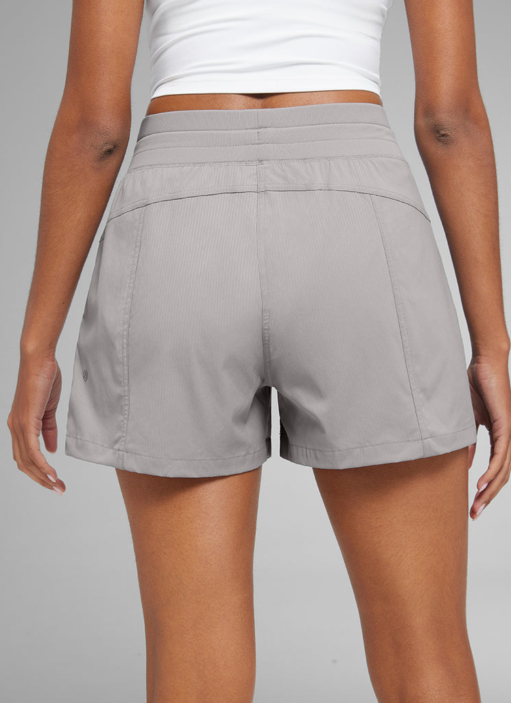 CRZ YOGA Women's Casual High Rise Drawstring Pocketed Shorts 3.5" Dark Chrome