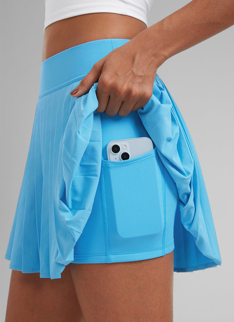 CRZ YOGA Women's Skort Tennis Mini Pleated High Rise Tennis Skirt 14'' Lip Gloss Pink