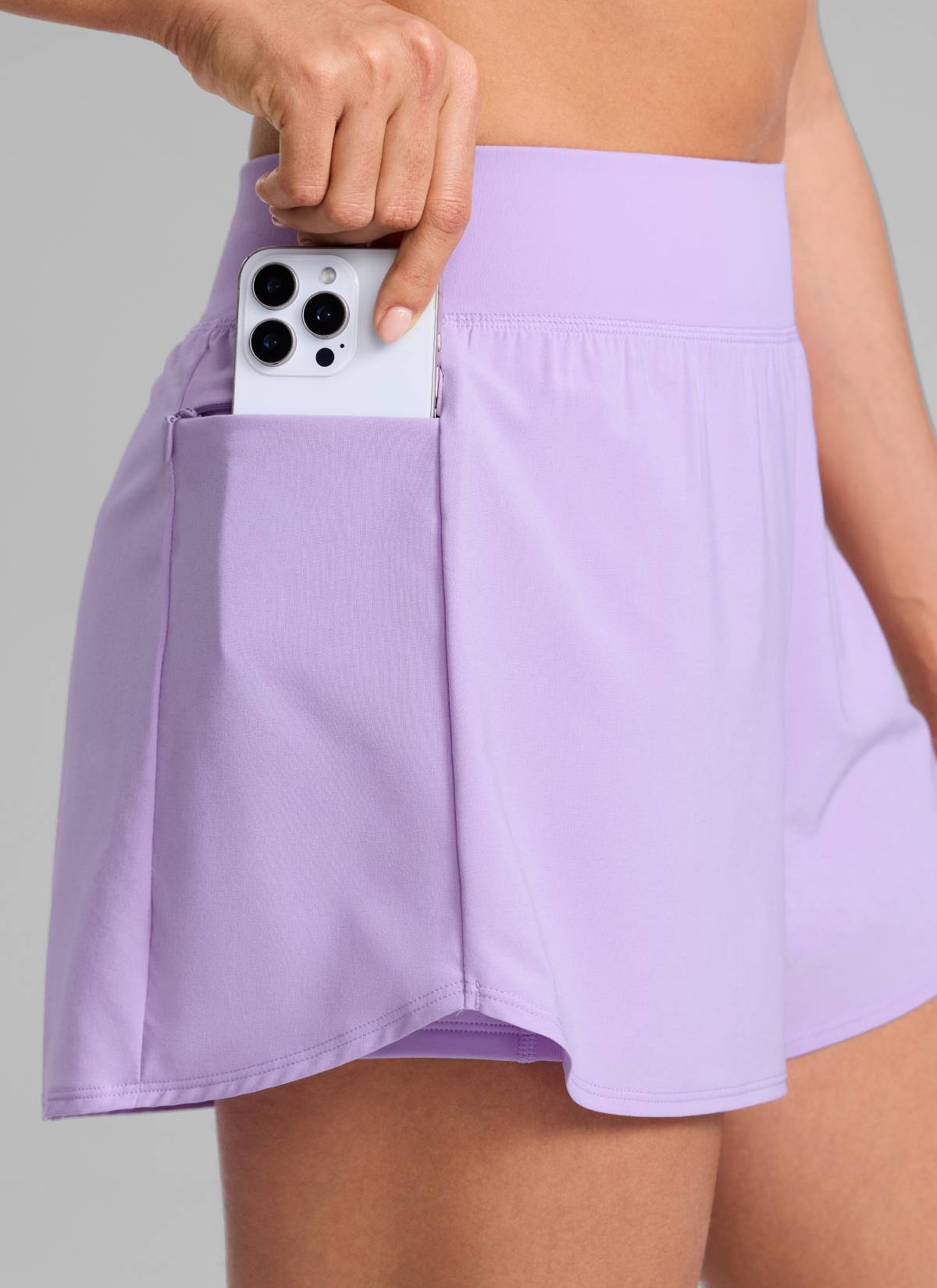 CRZ YOGA Women's Running High Waisted 2 in 1 Shorts with Pockets 3
