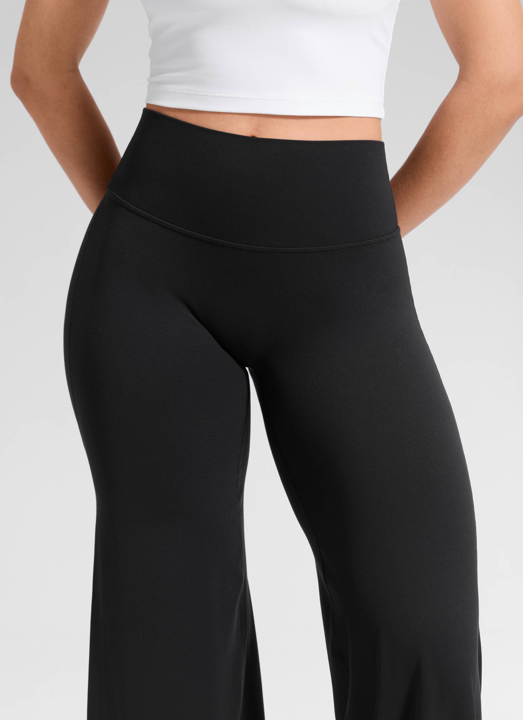 CRZ YOGA Women's Softretch Workout No Front Seam Wide Leg Pant 32