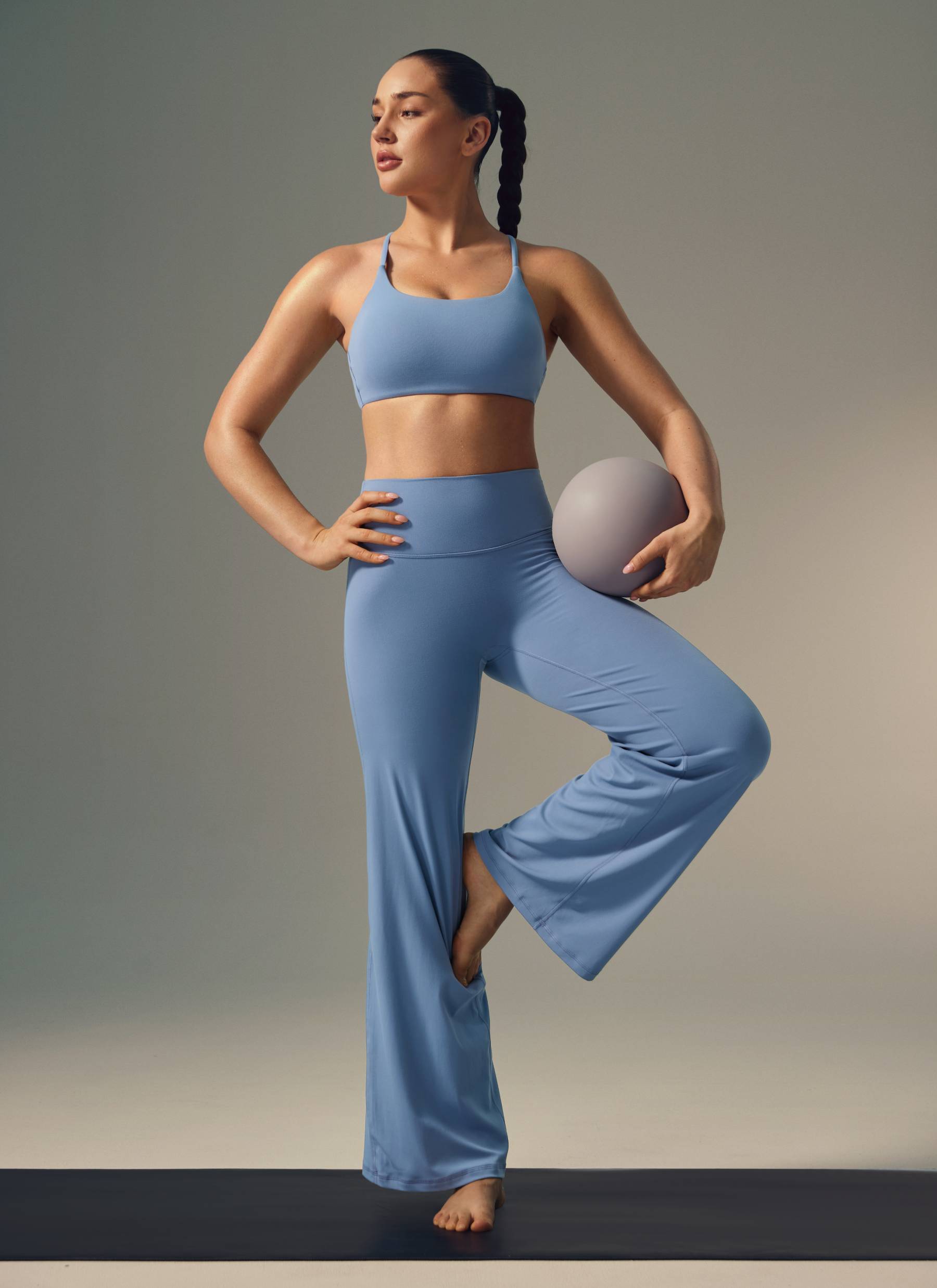 CRZ YOGA Women's Softretch Workout No Front Seam Wide Leg Pant 30