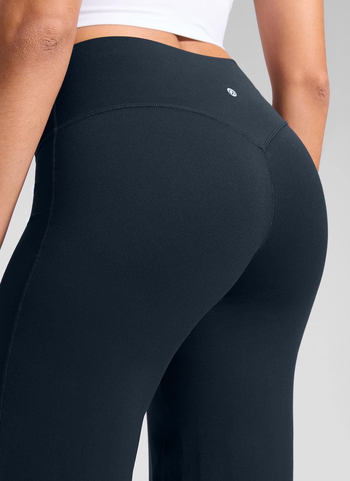 CRZ YOGA Damesbroek zonder naad aan de voorkant, wijde pijpen 30 inch - Yoga Lounge met hoge taille boterzacht en comfortabel casual zwart S