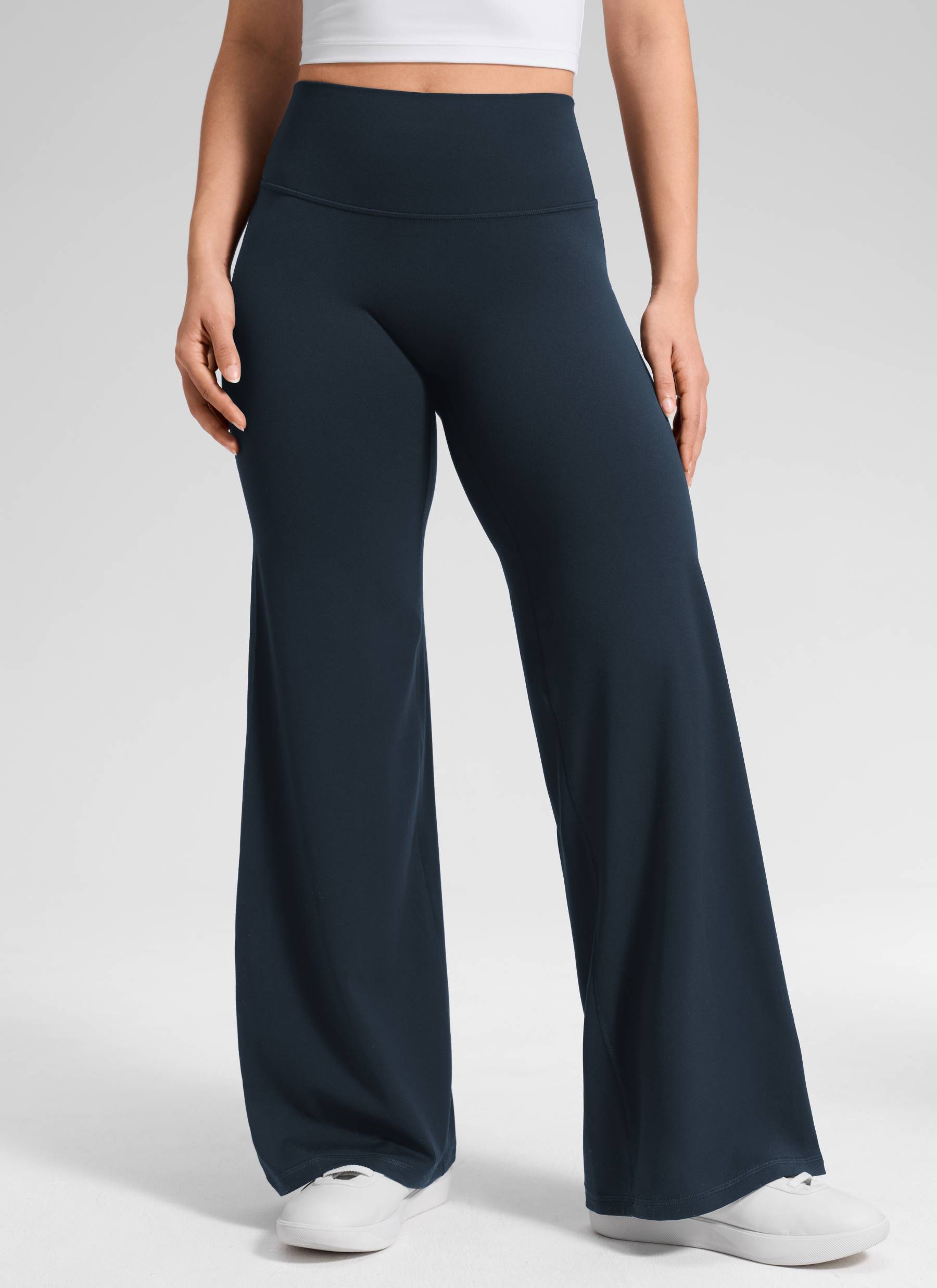 CRZ YOGA Women's Softretch Workout No Front Seam Wide Leg Pant 28