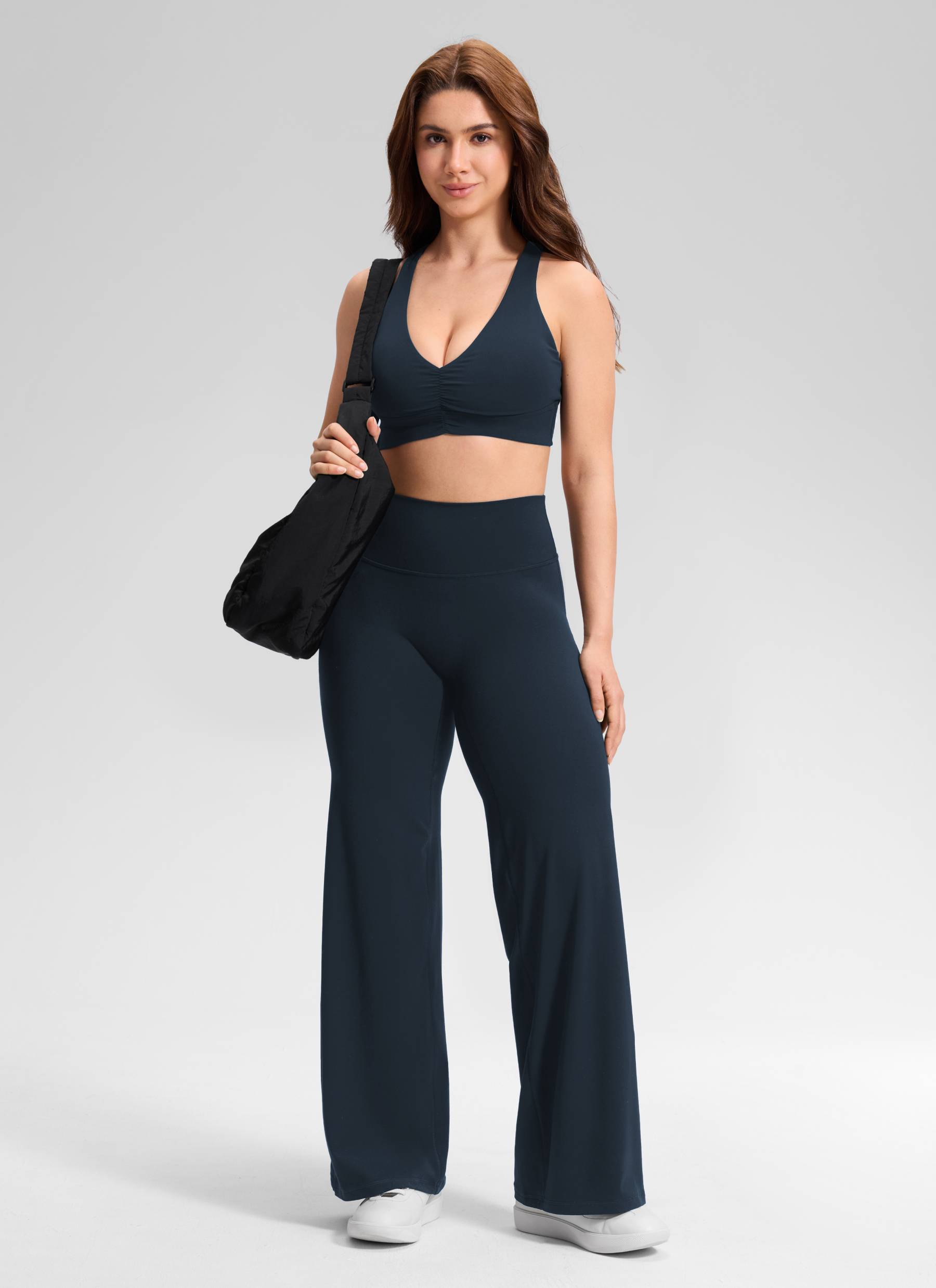 CRZ YOGA Women's Softretch Workout No Front Seam Wide Leg Pant 28