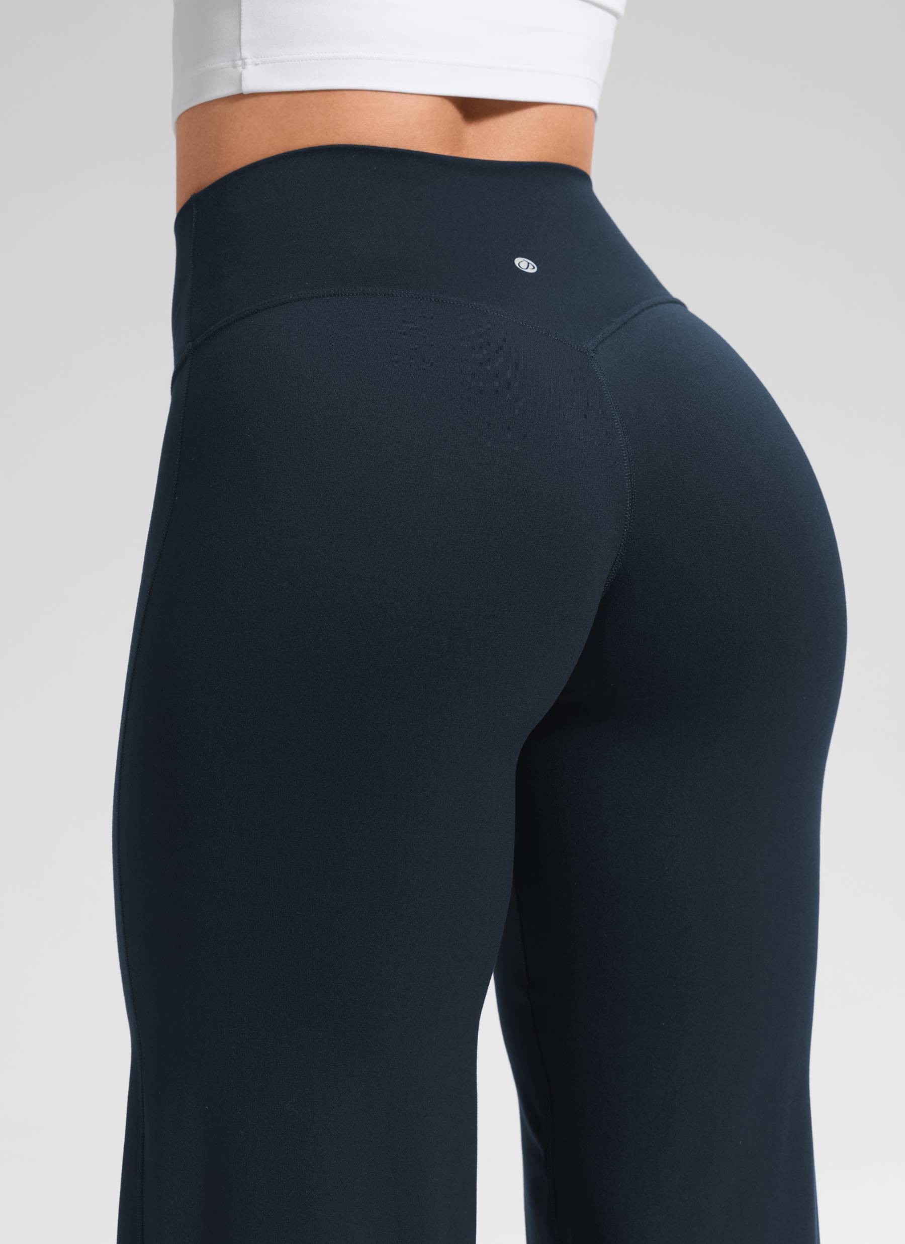 CRZ YOGA Women's Softretch Workout No Front Seam Wide Leg Pant 28