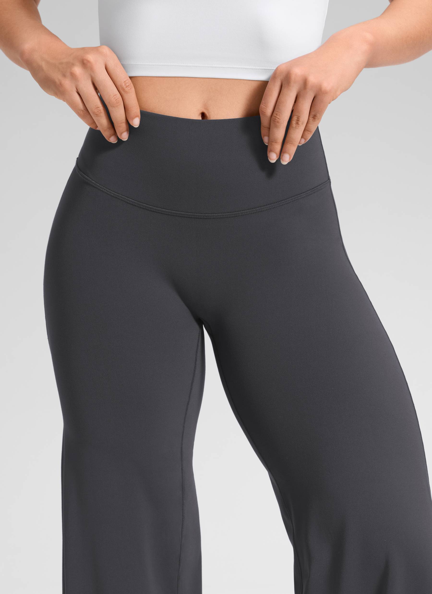 CRZ YOGA Women's Softretch Workout No Front Seam Wide Leg Pant 32