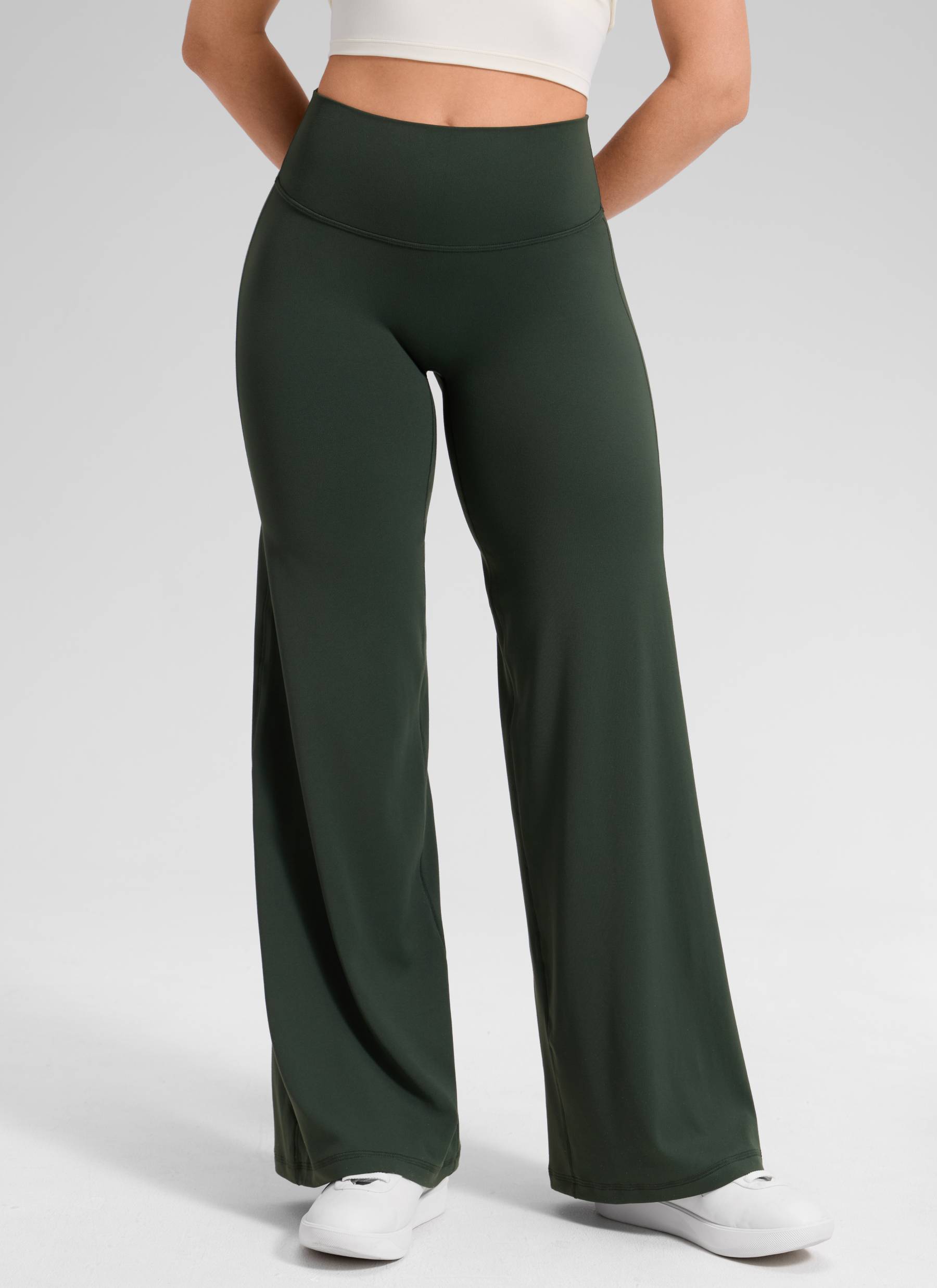 CRZ YOGA Women's Softretch Workout No Front Seam Wide Leg Pant 32