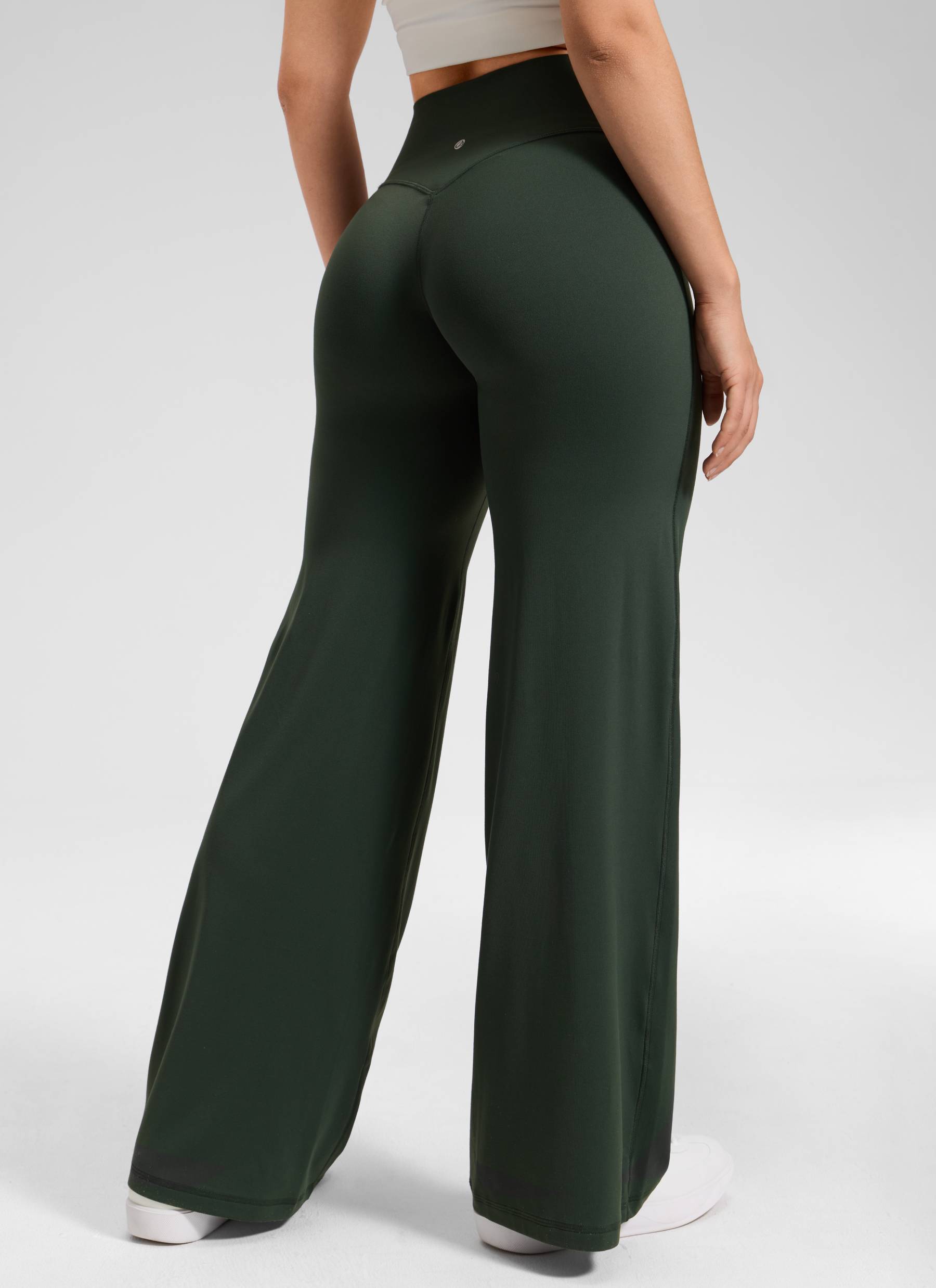 CRZ YOGA Women's Softretch Workout No Front Seam Wide Leg Pant 32