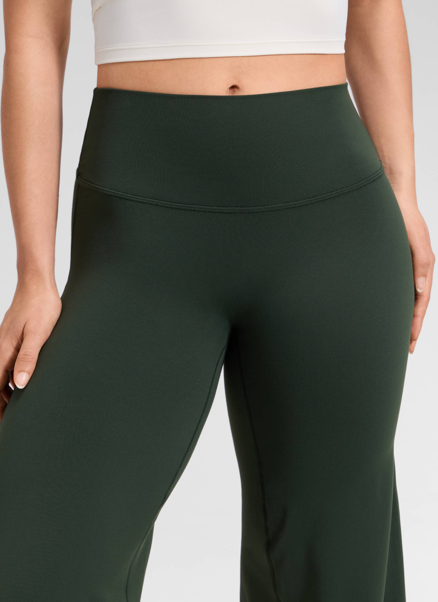 CRZ YOGA Women's Softretch Workout No Front Seam Wide Leg Pant 32