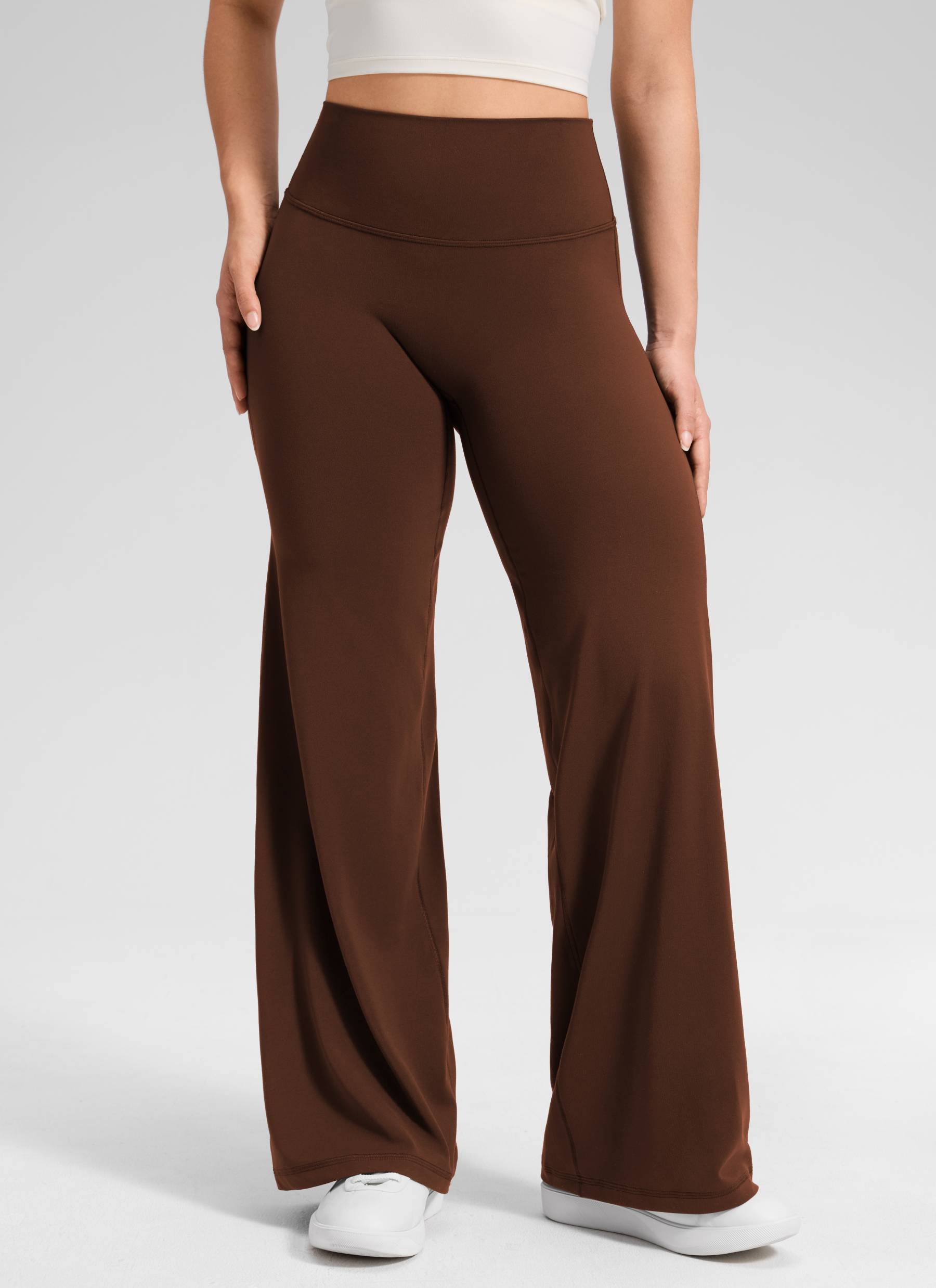 CRZ YOGA Women's Softretch Workout No Front Seam Wide Leg Pant 30