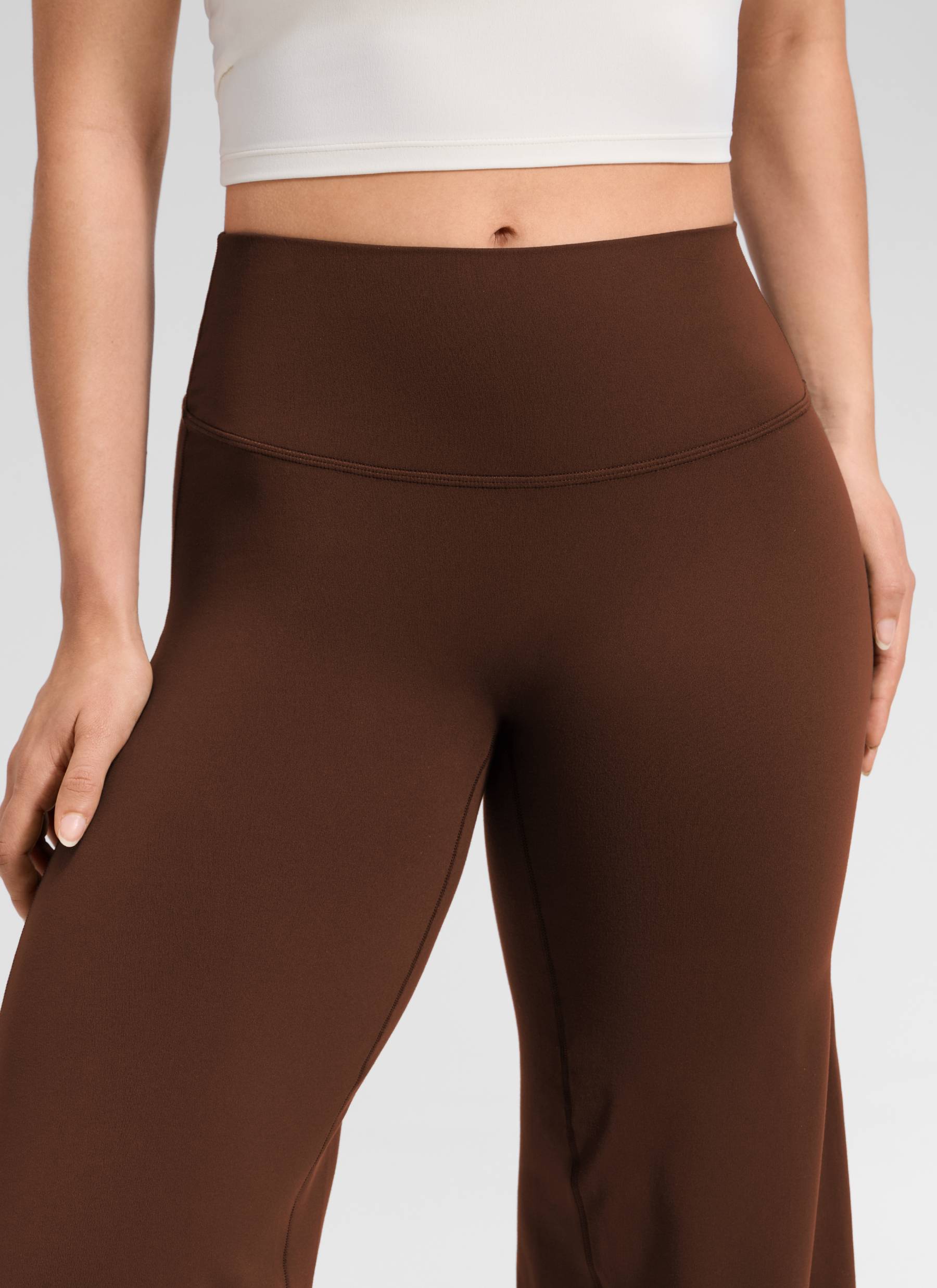 CRZ YOGA Women's Softretch Workout No Front Seam Wide Leg Pant 28