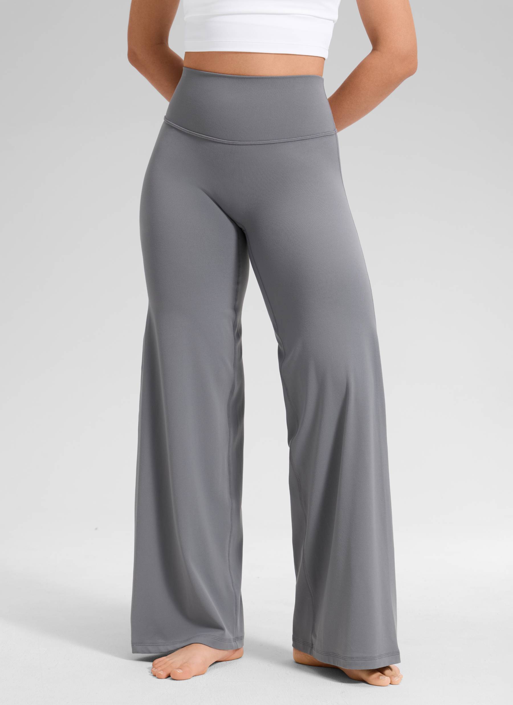 CRZ YOGA Women's Softretch Workout No Front Seam Wide Leg Pant 30
