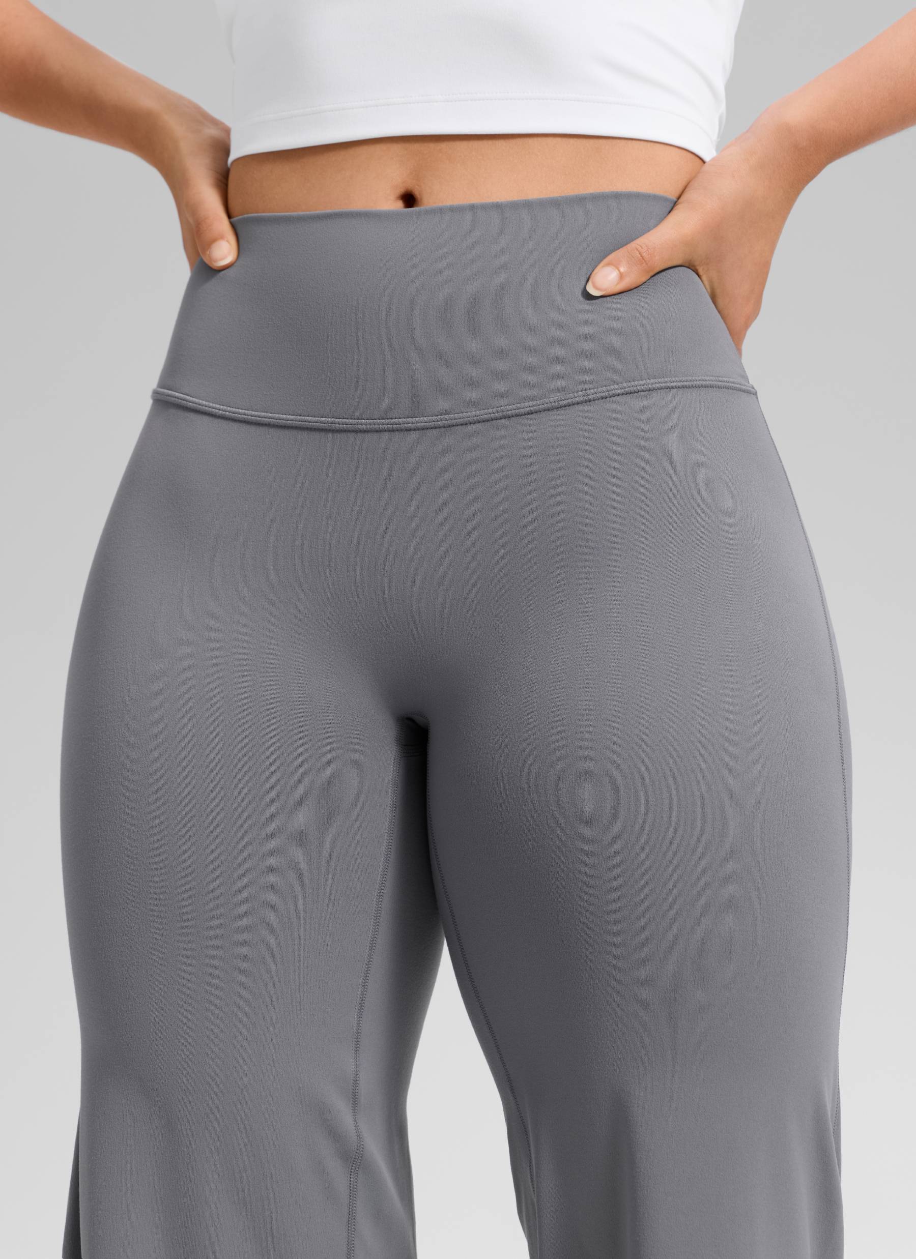 CRZ YOGA Women's Softretch Workout No Front Seam Wide Leg Pant 28