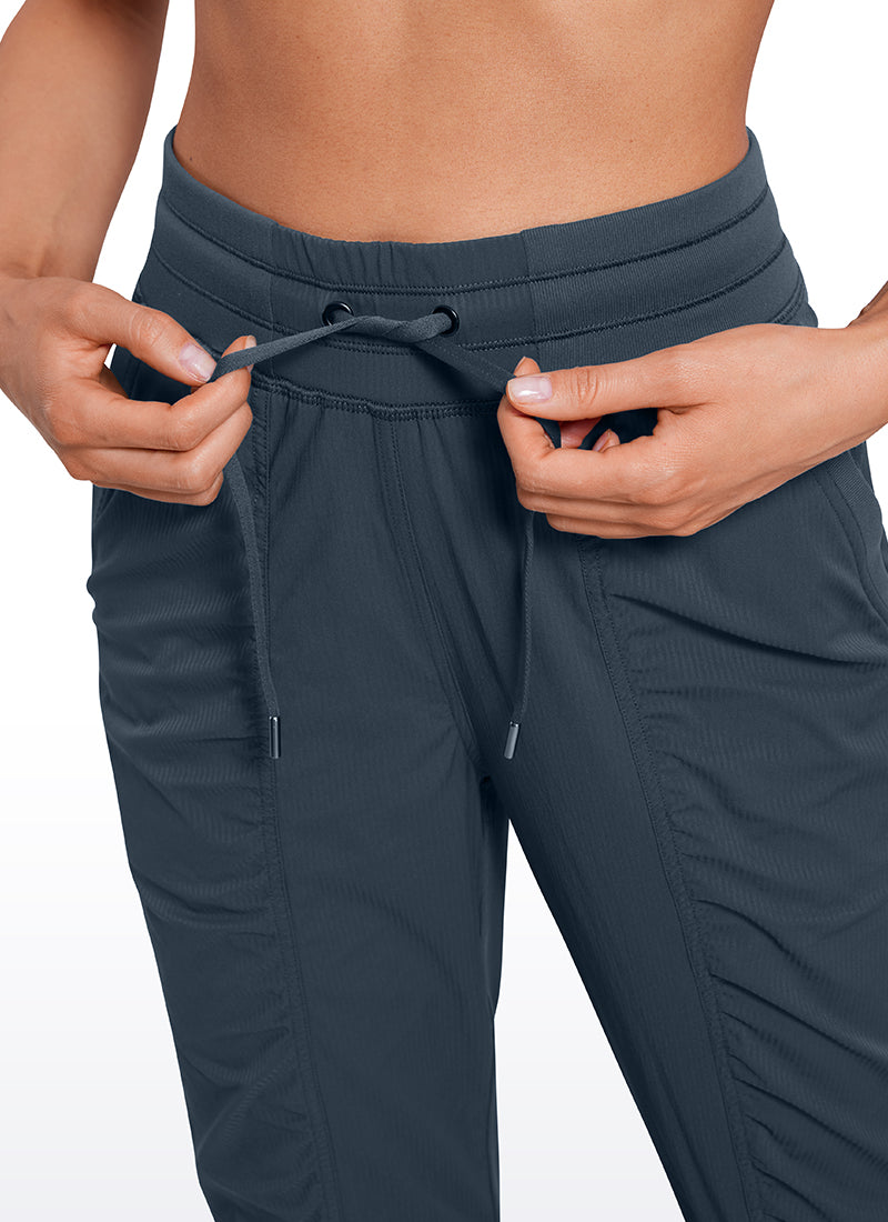 Pantalon de jogging rayé avec poches 28'' - Froncé