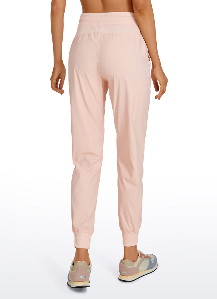 CRZ YOGA Women's Travel Classic Fit Striped Joggers 28'' Ruched Juniper