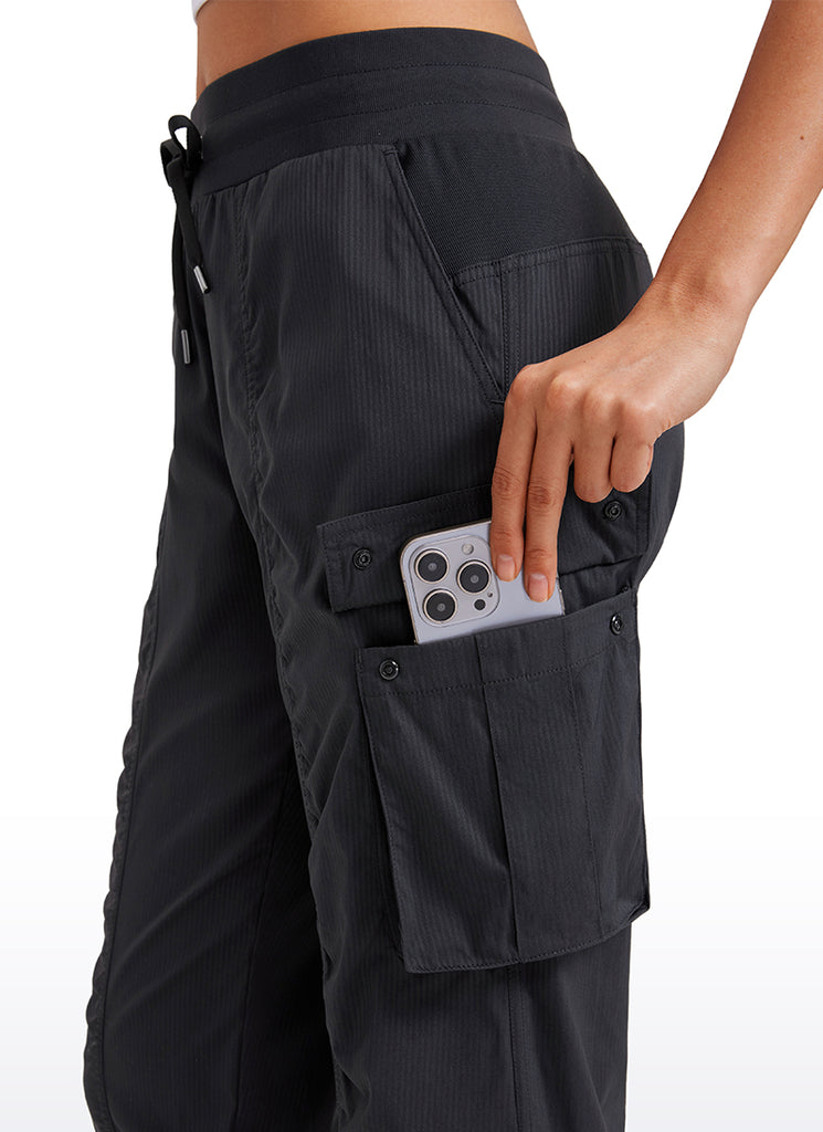 CRZ YOGA Women's Lightweight Running Classic Fit Ruched Joggers 28.5'' Black