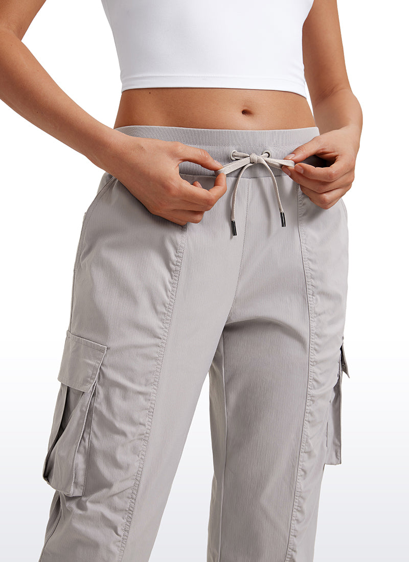 CRZ YOGA Women's Lightweight Running Classic Fit Ruched Joggers 28.5'' Dark Chrome