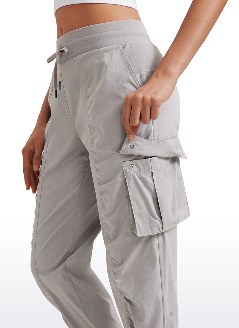 CRZ YOGA Women's Lightweight Running Classic Fit Ruched Joggers 28.5'' Dark Chrome