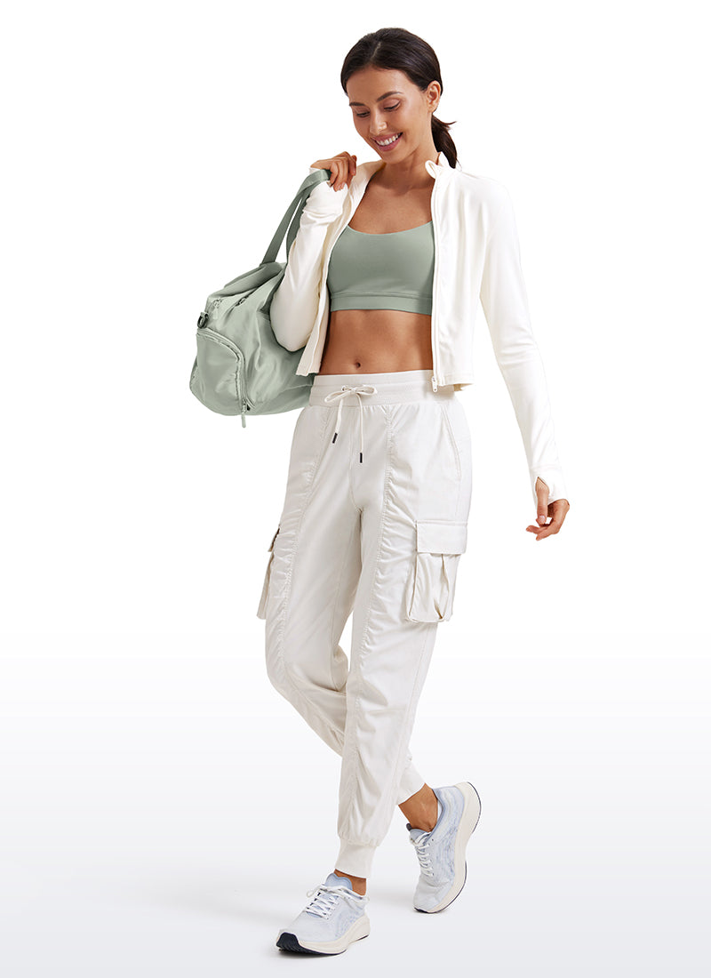 CRZ YOGA Women's Lightweight Running Classic Fit Ruched Joggers 28.5'' Dark Chrome