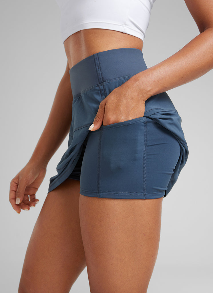 CRZ YOGA Women's Tennis Skort Feathery-Fit High Rise Tennis Skirt 14'' Turquoise2