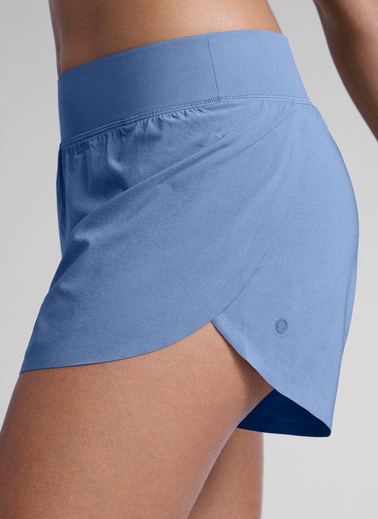 CRZ YOGA Women's Running High Rise Mesh Lined Shorts 3'' Workout Short Melanite
