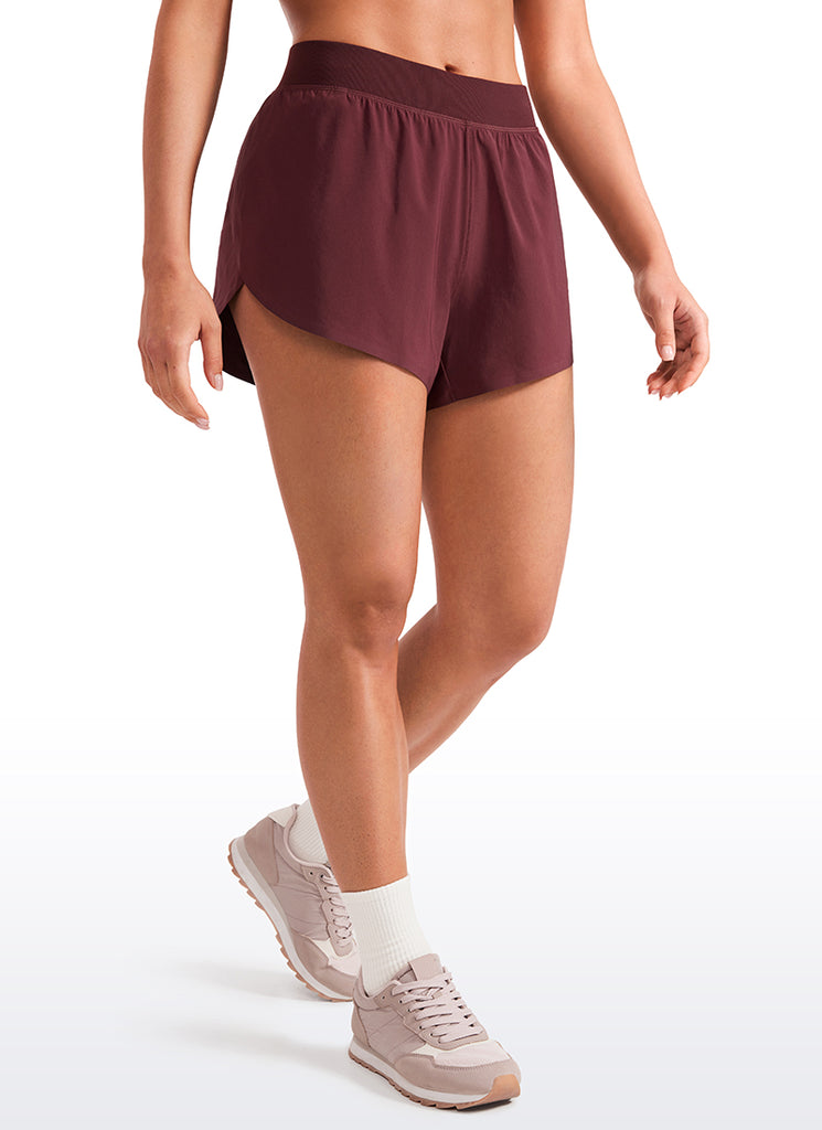 CRZ YOGA Women's Running High Waisted Mesh Lined Shorts Workout Shorts Taupe