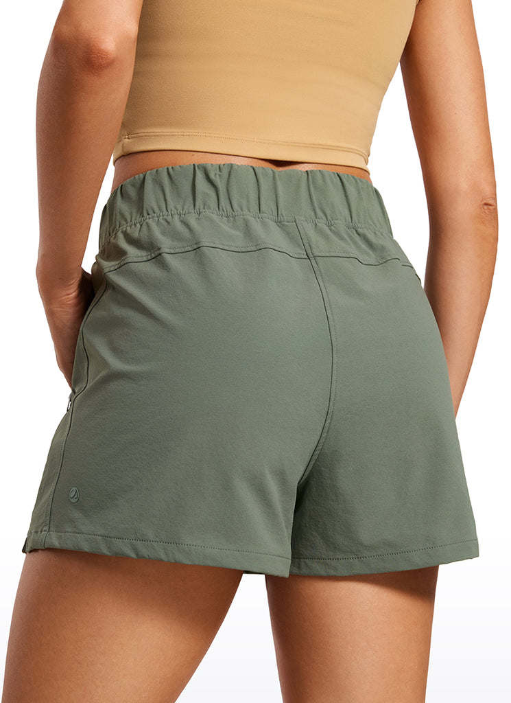 CRZ YOGA Women's Hiking Waterproof Hiking Shorts with Belt 3'' Chestnut