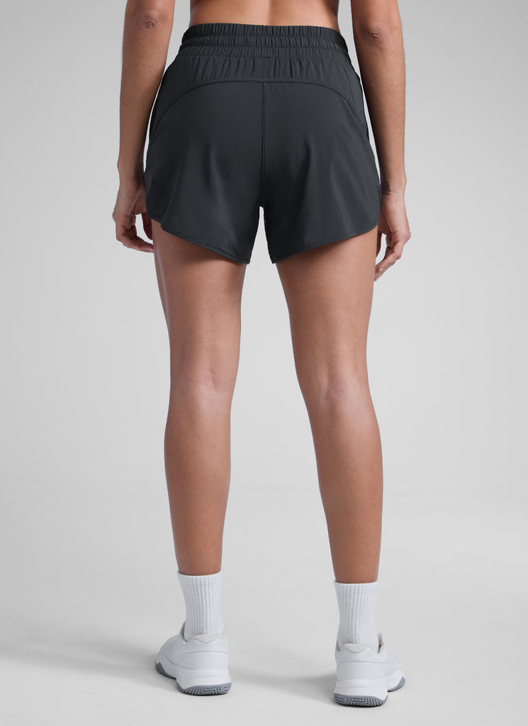 CRZ YOGA Women's Running Mid Rise Feathery-Fit Mesh Liner Shorts 5'' Black