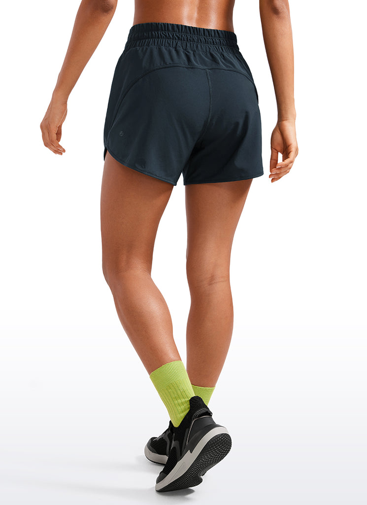 CRZ YOGA Women's Running Mid Rise Feathery-Fit Mesh Liner Shorts 5'' Graphite Grey