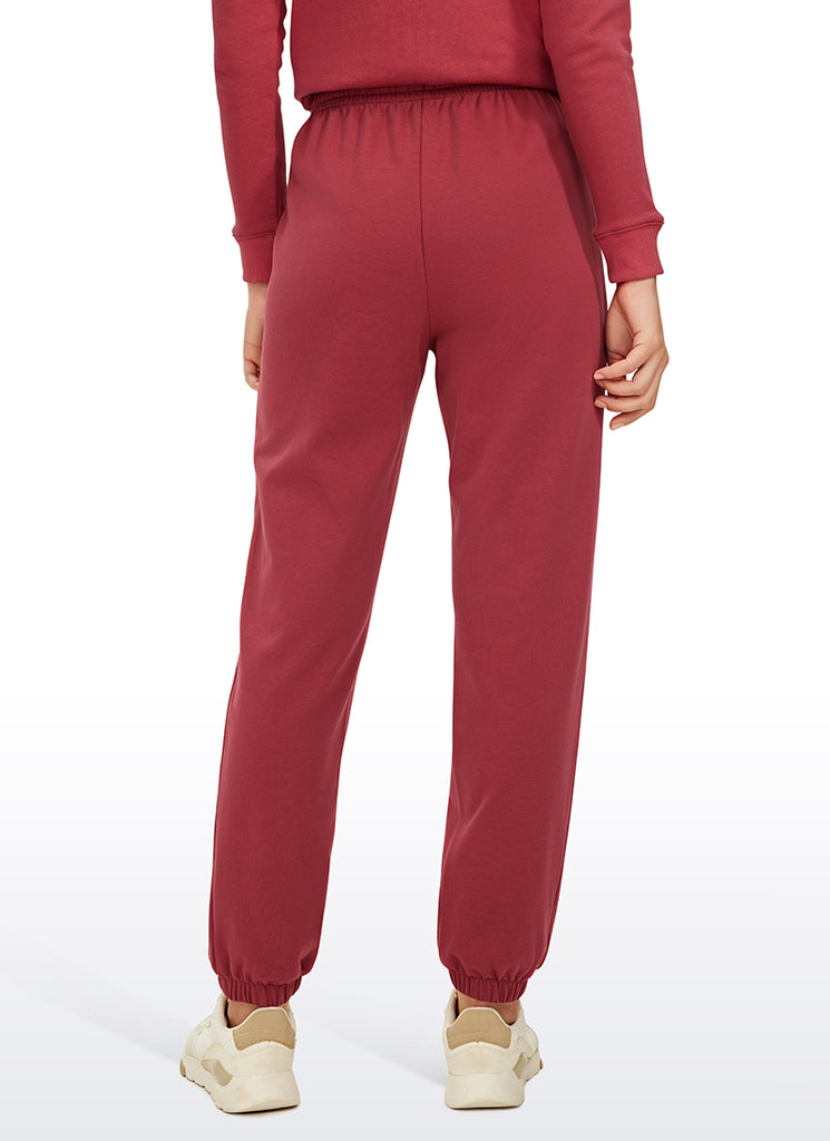 CRZ YOGA Womens French Terry High Rise Down the Street Sweatpants 28'' Grey feather green