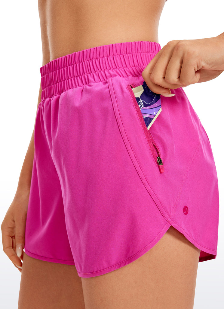 CRZ YOGA Women's Running High Waisted Mesh Lined Shorts 3'' Arctic Plum