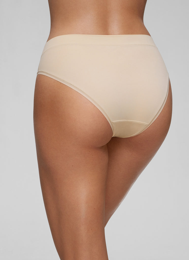 CRZ YOGA Softhold Women High Rise Breathable Bikini Underwear Pack Warm Beige 3pack