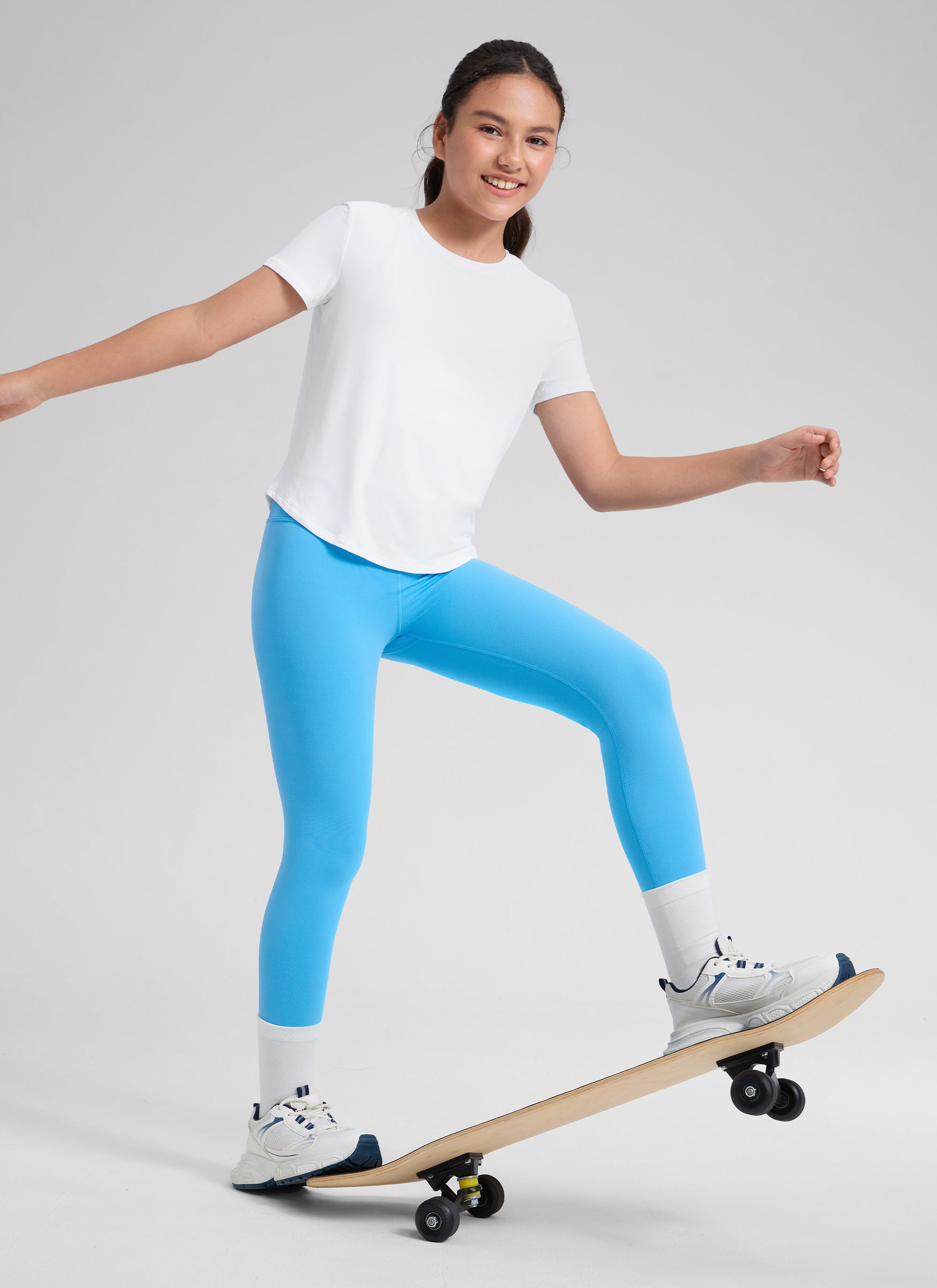 CRZ YOGA Girl's Active Sports Yoga Lounge Butterluxe Yoga Leggings Kayak Blue