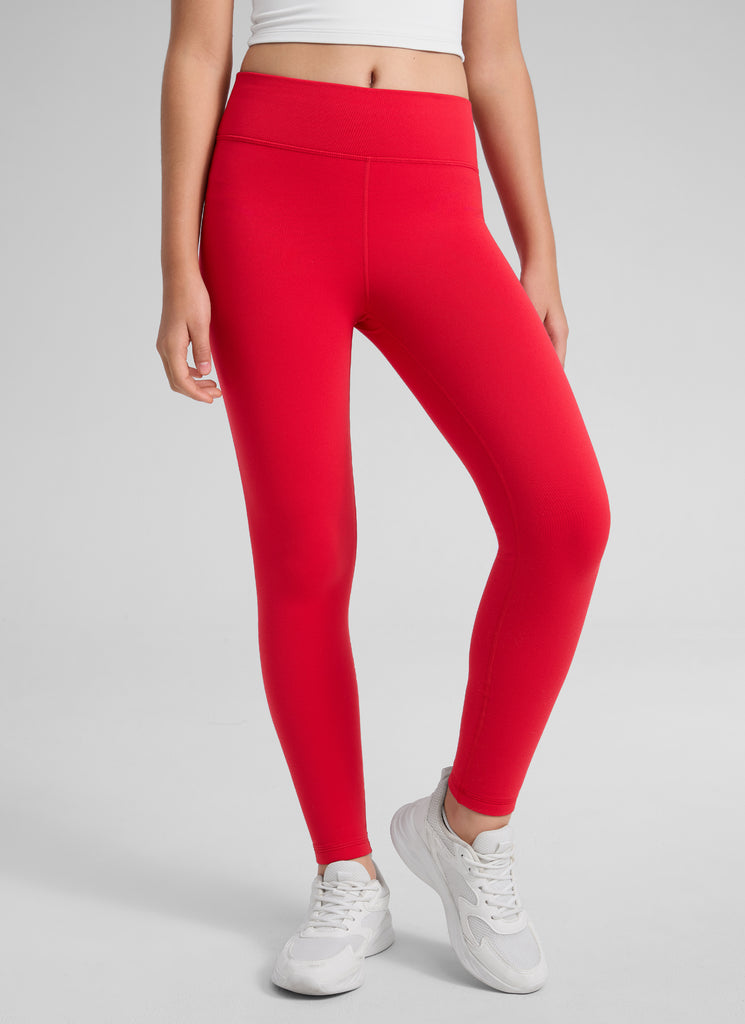 CRZ YOGA Girl's Matte Thermal Fleece Lined Casual High Rise Legging Light Lavender