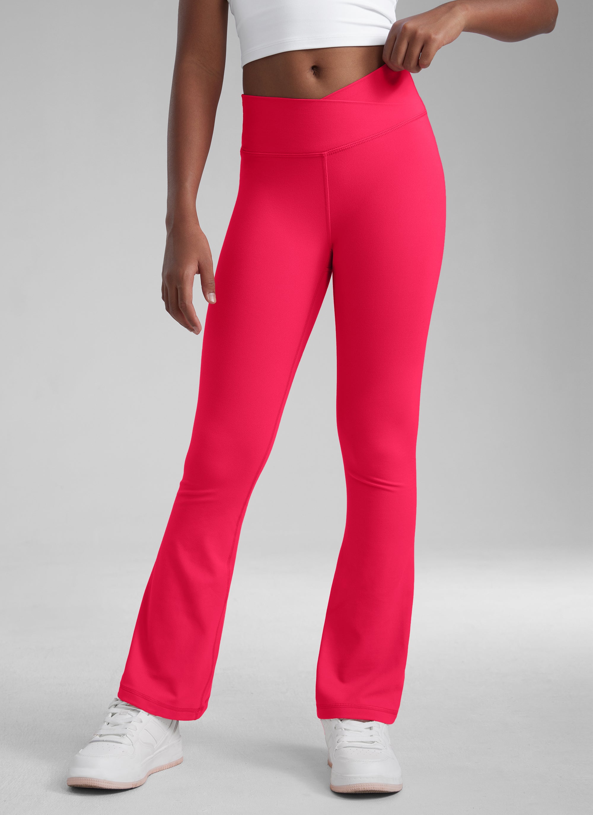 CRZ YOGA Girl's Active Sports Yoga Lounge Butterluxe Flare Leggings Taupe