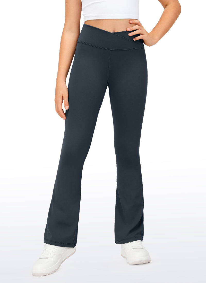 CRZ YOGA Girl's Active Sports Yoga Lounge Butterluxe Flare Leggings Black