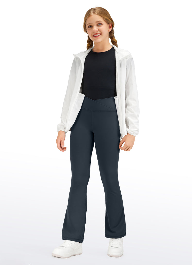 CRZ YOGA Girl's Active Sports Yoga Lounge Butterluxe Flare Leggings Black