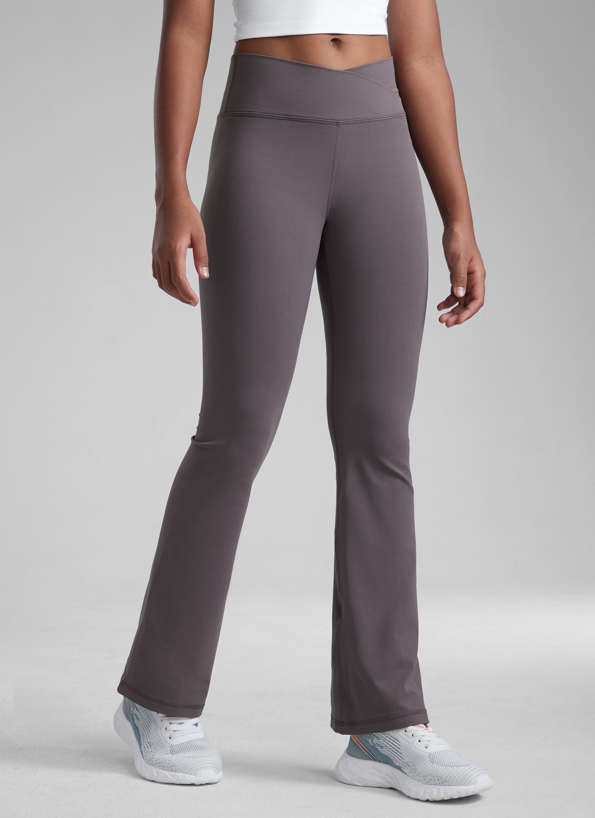 CRZ YOGA Girl's Active Sports Yoga Lounge Butterluxe Flare Leggings True Navy