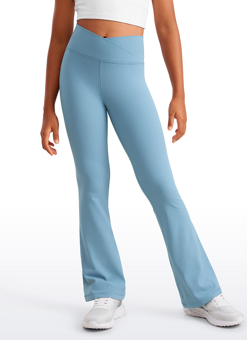 CRZ YOGA Girl's Active Sports Yoga Lounge Butterluxe Flare Leggings True Navy