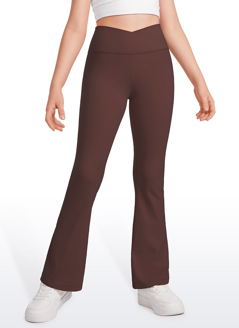 CRZ YOGA Girl's Active Sports Yoga Lounge Butterluxe Flare Leggings Pure Blue