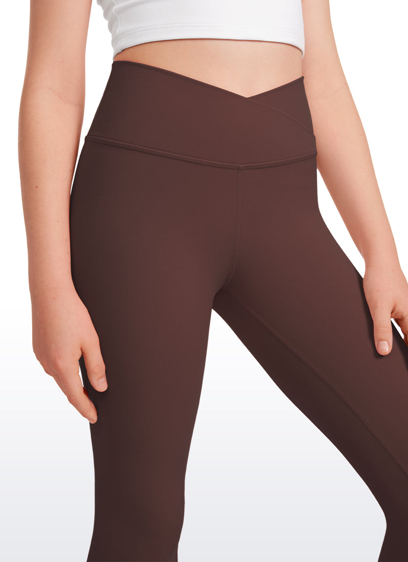 CRZ YOGA Girl's Active Sports Yoga Lounge Butterluxe Flare Leggings Pure Blue