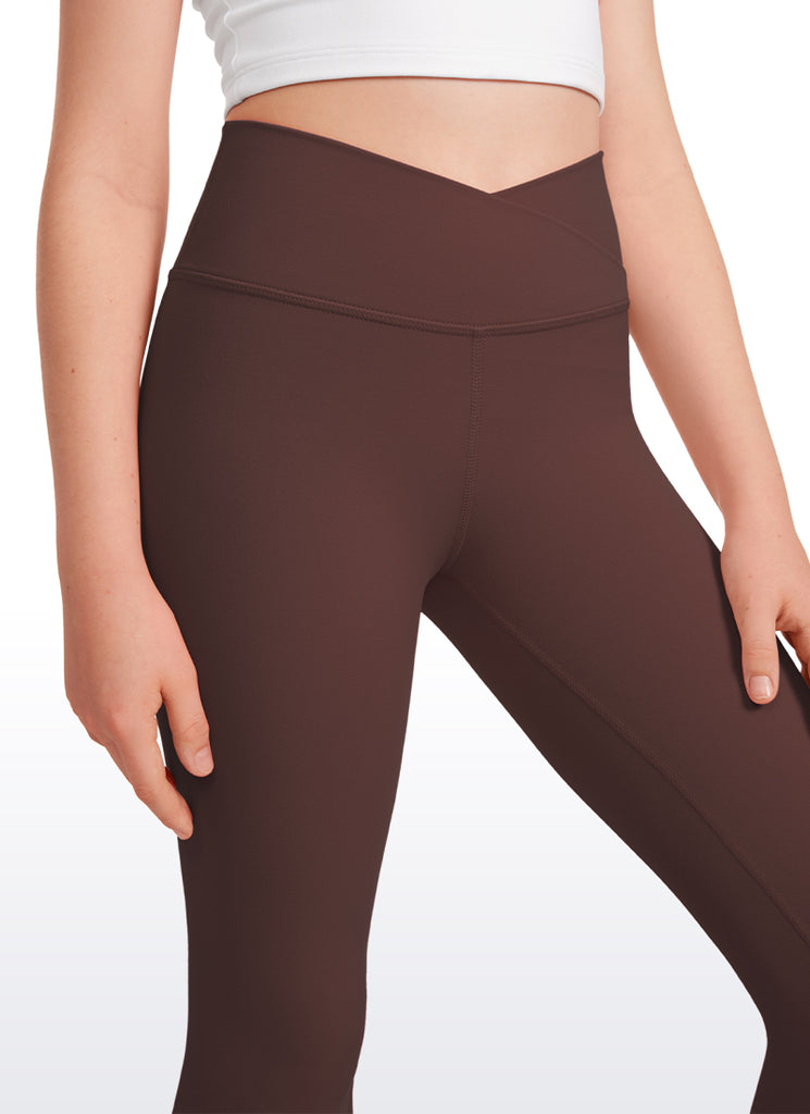 CRZ YOGA Girl's Active Sports Yoga Lounge Butterluxe Flare Leggings Pure Blue