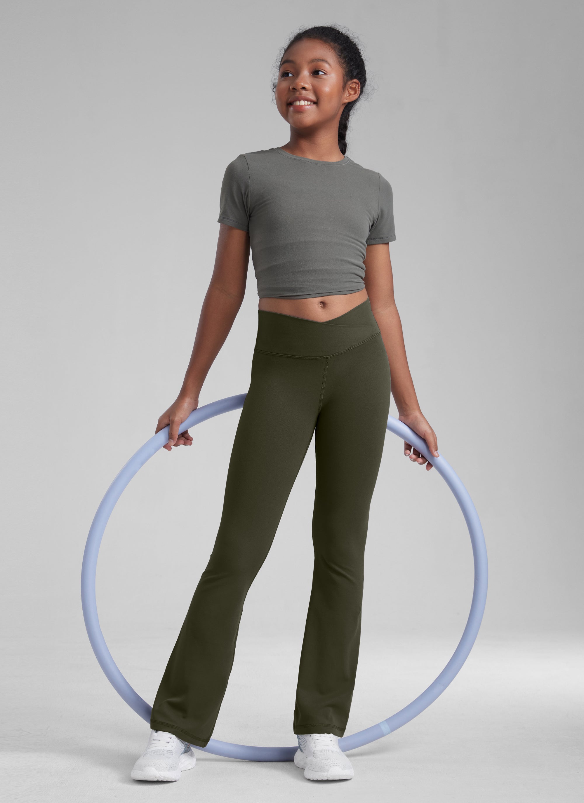 CRZ YOGA Girl's Active Sports Yoga Lounge Butterluxe Flare Leggings Raspberry Sorbet